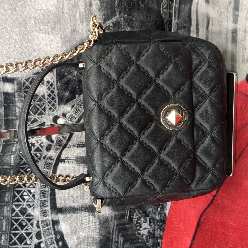 Kate Spade Natalia quilted square Leather Crossbody Bag